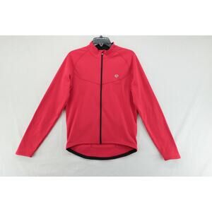 Pearl Izumi Sweater Mens Medium Red Full Zip Reflective Logo Athletic Cycling